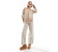 PIECES Giacchetta 'PCSIA' beige scuro / bianco, Taglia L