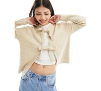 Pieces - Cardigan double-face allacciato sul davanti beige chiaro-Neutro L