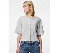 Pieces - Cardigan in maglia color grigio chiaro mélange L