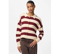 Pieces - Cardigan lavorato a maglia color vinaccia-Rosso S