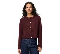 Pieces cardigan morbido in maglia a maniche lunghe bordeaux-Rosso XL