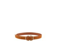 PIECES PCJUVA Suede Jeans Belt Noos Cintura, Cognac/Dettagli: Fibbia in Oro Spazzolato, 75 cm Donna