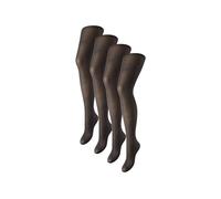 PIECES Collant da donna, nero/confezione: 4 pezzi, Large-X-Large