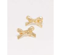 Pieces - Confezione da 2 fermagli per capelli dorati in metallo a forma di fiocco-Oro No Size