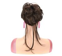 Pieces Curly Hairs Bun Scrunchie for Women Synthetic Messy Buns Piece Tousled Updo Haires Buns Extension Elastic Band Hair Ponytail Extension (Dark Brown)