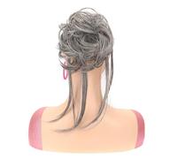 Pieces Curly Hairs Bun Scrunchie for Women Synthetic Messy Buns Piece Tousled Updo Haires Buns Extension Elastic Band Hair Ponytail Extensions (Grey White)