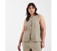 Pieces Curve - Gilet sartoriale verde kaki pallido in coordinato 50