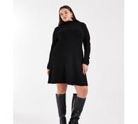 Pieces Curve - Vestito corto a maniche lunghe in maglia nero 56-58