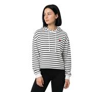 Felpa con cappuccio da donna Pieces Chilli Stripes Blanc L