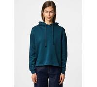 Pieces - Felpa con cappuccio color laghetto riflettente-Verde XS