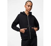 Pieces - Felpa con cappuccio e zip nera-Nero XS