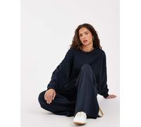 Pieces - Felpa oversize blu navy in coordinato XS