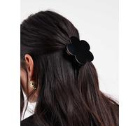 Pieces - Fermaglio per capelli piatto a forma di fiore nero One Size