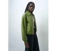 Pieces giacca bomber imbottita effetto pelle verde muschio M