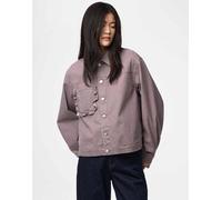Pieces - Giacca di jeans color passero-Marrone L