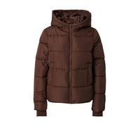 Pieces - Cappotto imbottito marrone cioccolato con cappuccio S