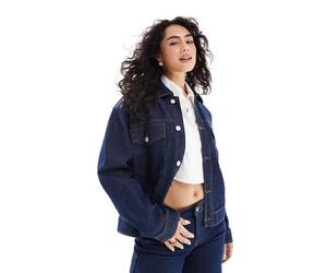 Pieces - Giacca sportiva in denim blu scuro in coordinato XXL