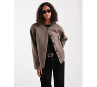 Pieces giacca teddy corta in marrone Morel XL