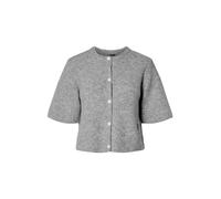 Pieces - Cardigan squadrato a maniche corte grigio medio mélange XXL