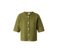 Pieces - Cardigan a maniche corte verde scuro in maglia morbida L