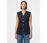 Pieces - Gilet color indaco-Blu M