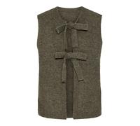 Pieces - Pcsilly Sl Rev Tie Vest Knit Noos Bc Marrone - Abbigliamento S Marrone