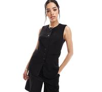 Pieces - Gilet nero taglio lungo L