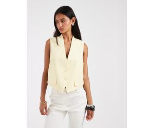Pieces - Gilet sartoriale giallo pastello M