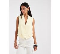 Pieces - Gilet sartoriale giallo pastello S