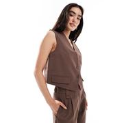 Pieces - Gilet sartoriale marrone cioccolato in coordinato M