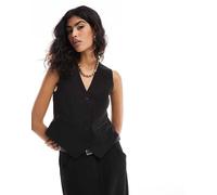 Pieces - Gilet sartoriale nero in coordinato L
