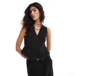 Pieces - Gilet sartoriale nero in coordinato XS