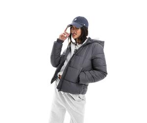Pieces - Giubbotto imbottito con cappuccio, colore grigio antracite XL