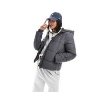 Pieces - Giubbotto imbottito con cappuccio, colore grigio antracite XXL