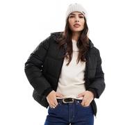 Pieces - Giubbotto imbottito con cappuccio nero XXL