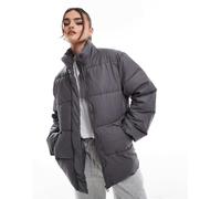 Pieces - Giubbotto imbottito grigio con collo alto XS