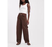 Pieces Grace jeans barrel leg marrone cioccolato W33 L30