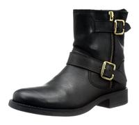 PIECES IZA Leather Zipper Boot, Stivali da Motociclista Donna, Nero (Schwarz (Black), 36