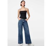 Pieces - Jeans a fondo ampio in denim blu medio W28 L30