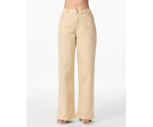 Pieces - Jeans ampi color sabbia-Bianco W27