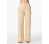 Pieces - Jeans ampi color sabbia-Bianco W29