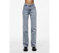 Pieces - Kelly - Jeans dritti a vita medio alta blu denim chiaro W26 L32
