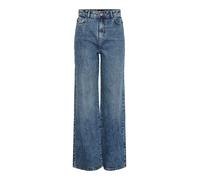 PIECES - Selma - Jeans a fondo ampio blu medio rinse a vita alta W27 L30