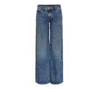 Pieces - Jeans a fondo ampio in denim blu medio W32 L30