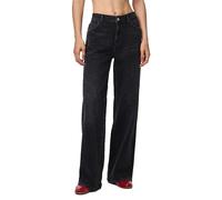 Pieces - Silke - Jeans a fondo ampio neri a vita medio alta-Nero W28 L30