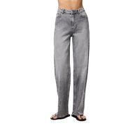 Pieces - Silke - Jeans a fondo ampio grigio medio a vita media W26 L32