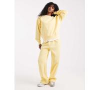 Pieces - Joggers a fondo ampio giallo pallido in coordinato L