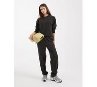 Pieces - Joggers dritti color nero slavato in coordinato L