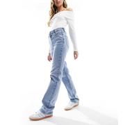 Pieces - Kelly - Jeans dritti a vita alta blu chiaro W26 L32