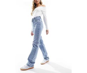 Pieces - Kelly - Jeans dritti a vita alta blu chiaro W30 L32